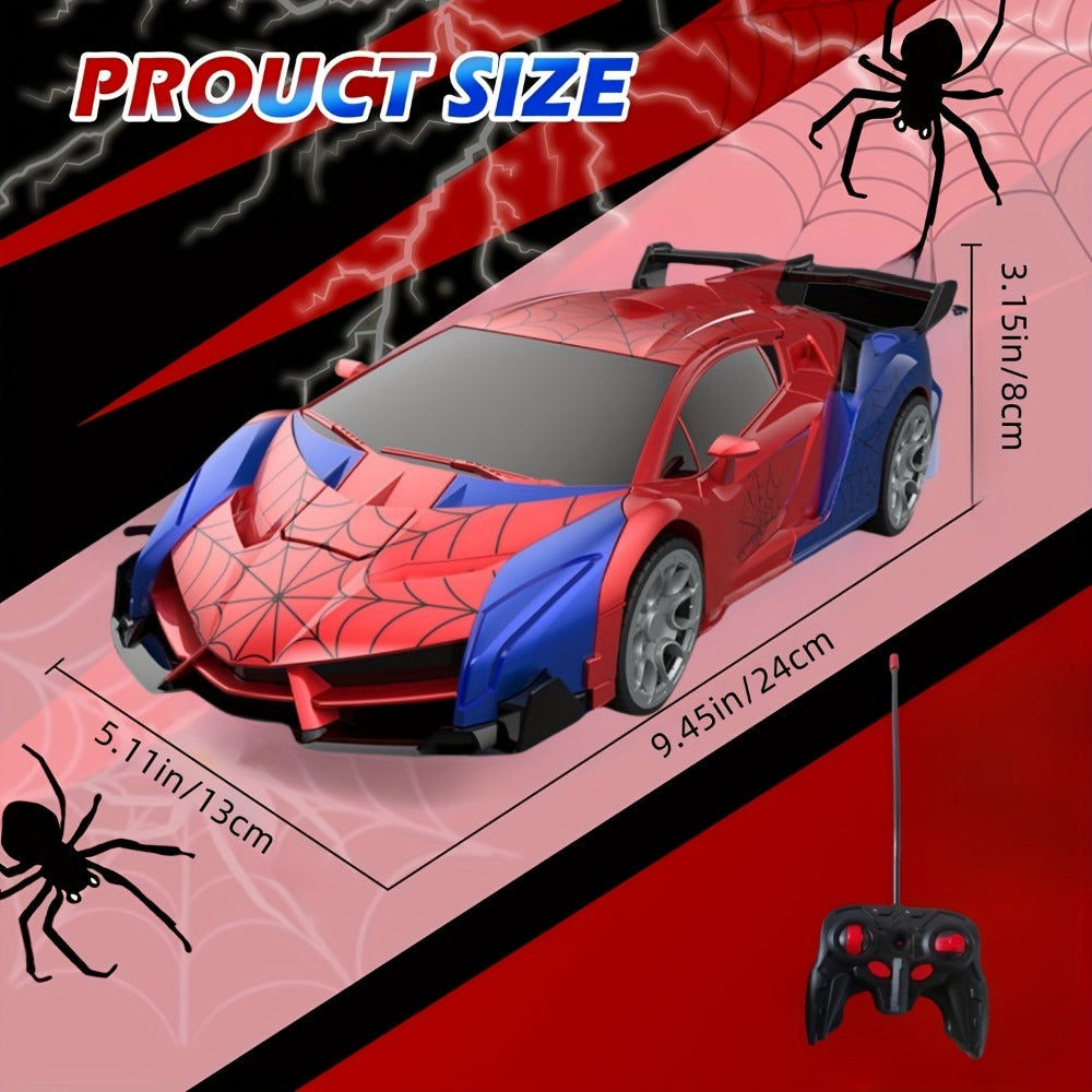 Spider Robot RC Car for Kids 1:18 with LED Lights, One-Button Transform Police Car Stunt Toy — image 3