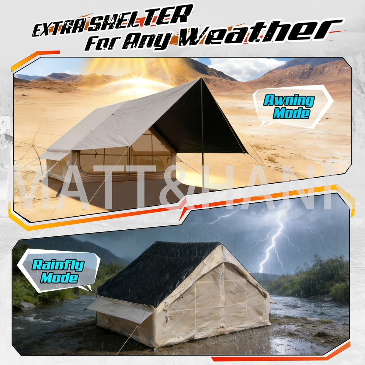 Inflatable Camping Tent 4-8 Person Air Cabin Glamping UV Protection for Garden, Patio and Yard Use — image 13