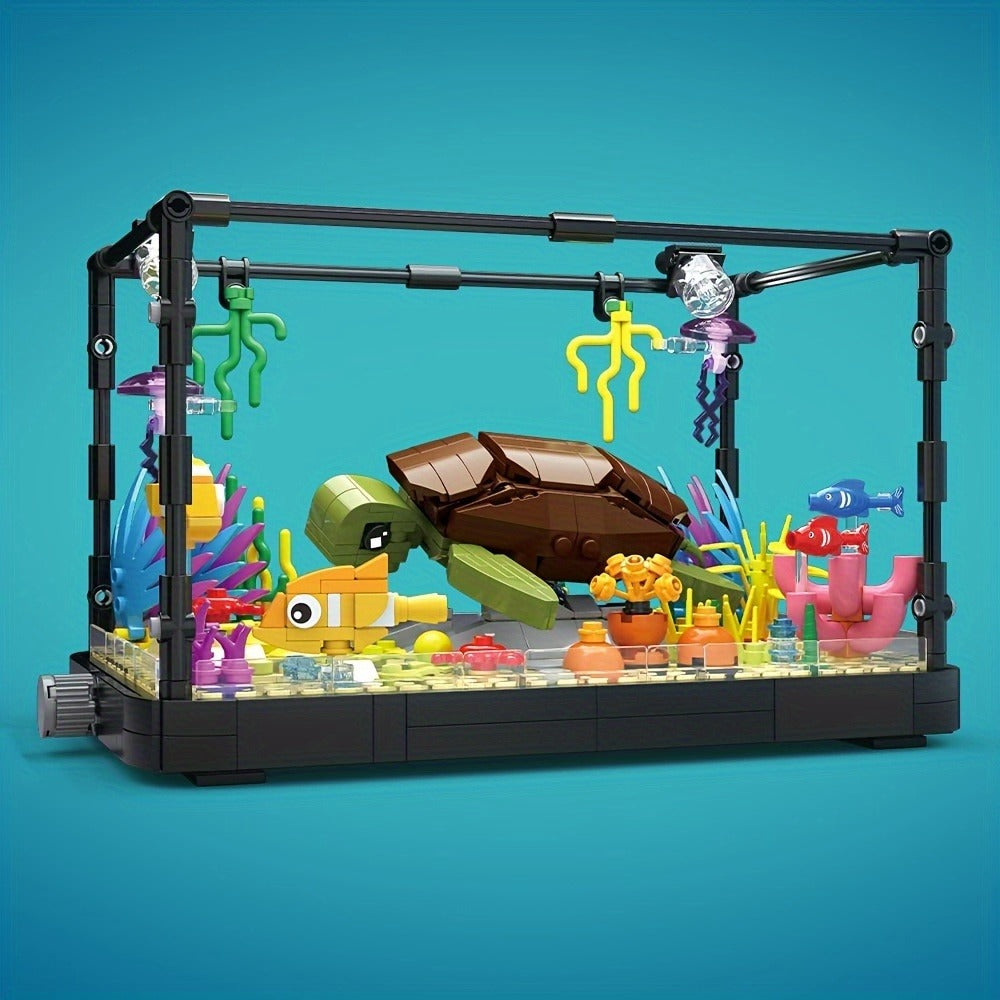 Building Block Set Marine Turtle Aquarium Model MY072 with Framed Underwater Scene and Hanging Sea Details — image 5