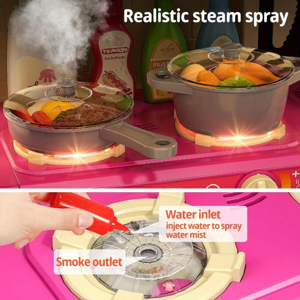 Pretend Play Kitchen Playset with Lights & Sounds, Interactive Toy Kitchen Accessories for Toddlers Ages 3+ — image 3