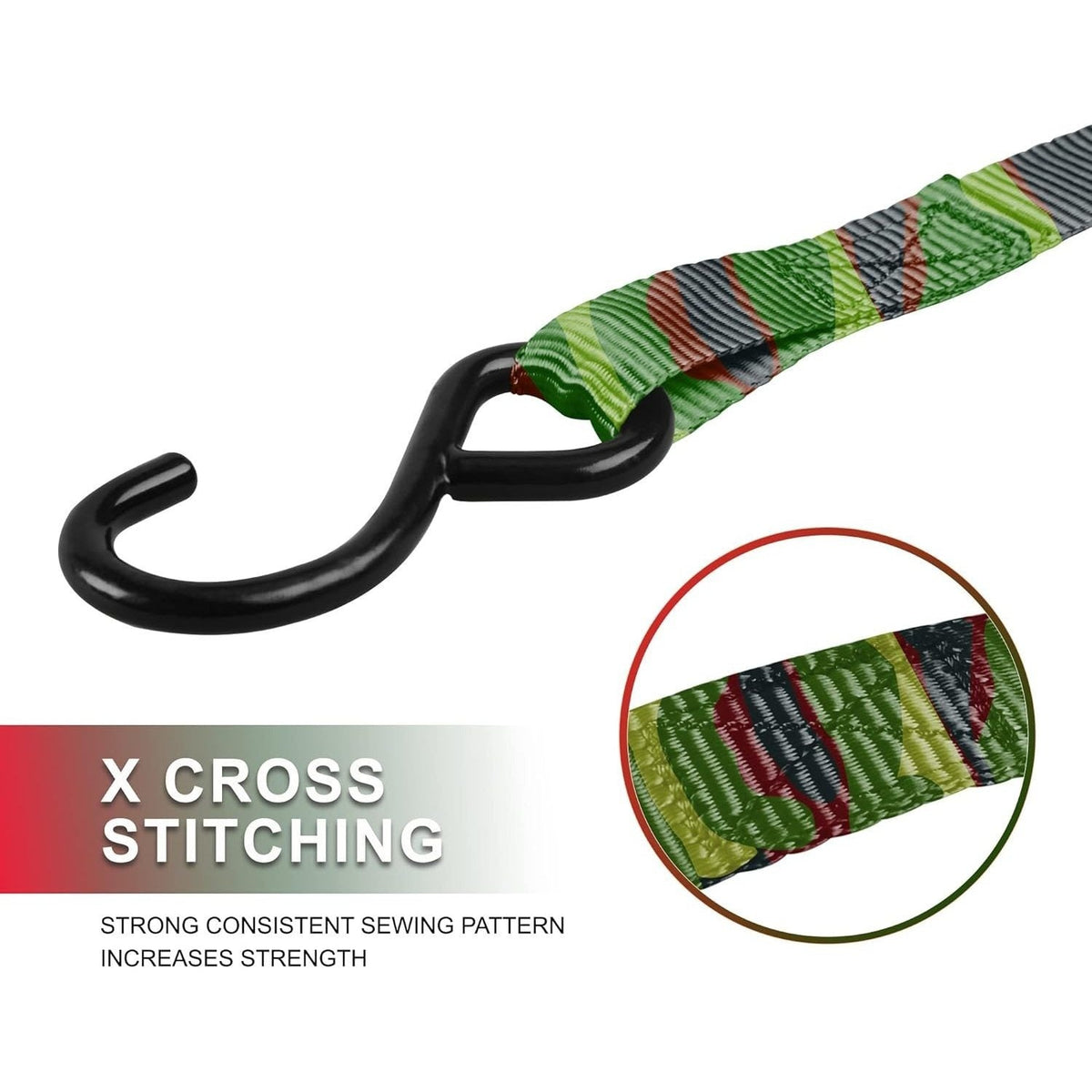 Ratchet Tie Down Straps 4-Pack 15FT 1, 500 lb Break Strength Heavy Duty with Soft Loops & Storage Bag – High-Visibility Webbi
