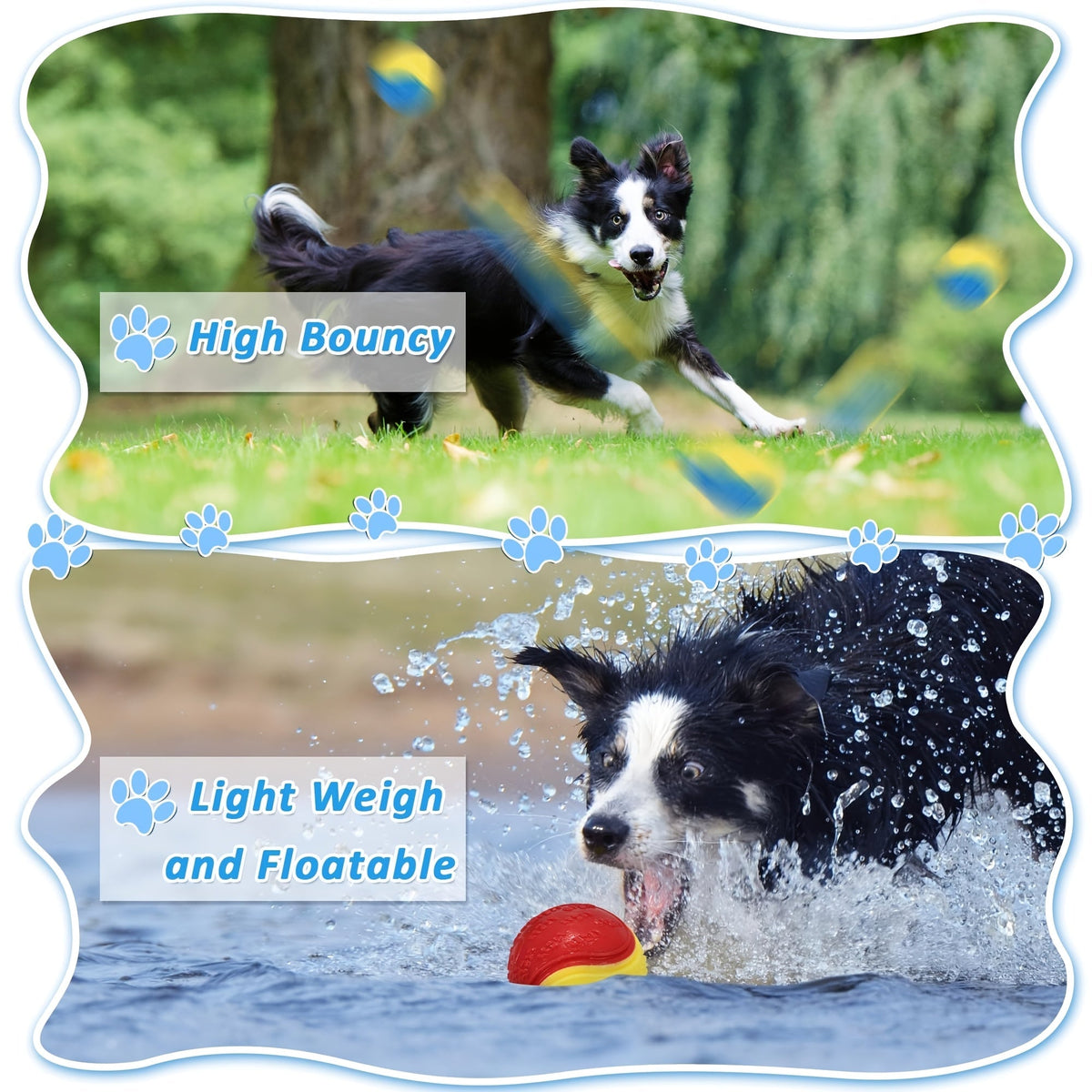 Dog Toy 6-Pack Squeaky High-Bounce Rubber Balls, 2.5-Inch Size and Standard Launcher Compatibility — image 2