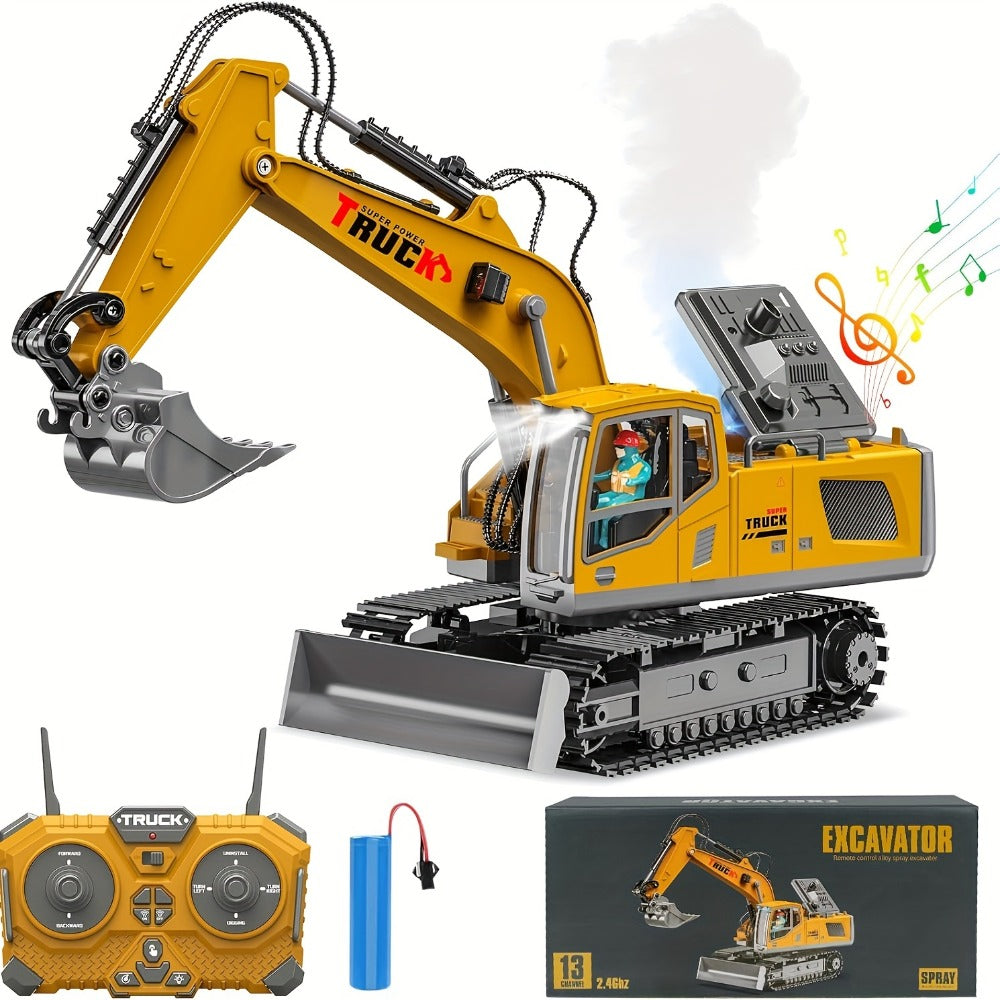 RC Excavator 120-Minute Battery Life Metal Shovel LED Lights with the Listed Color, Size or Set Options for Everyday Use — im