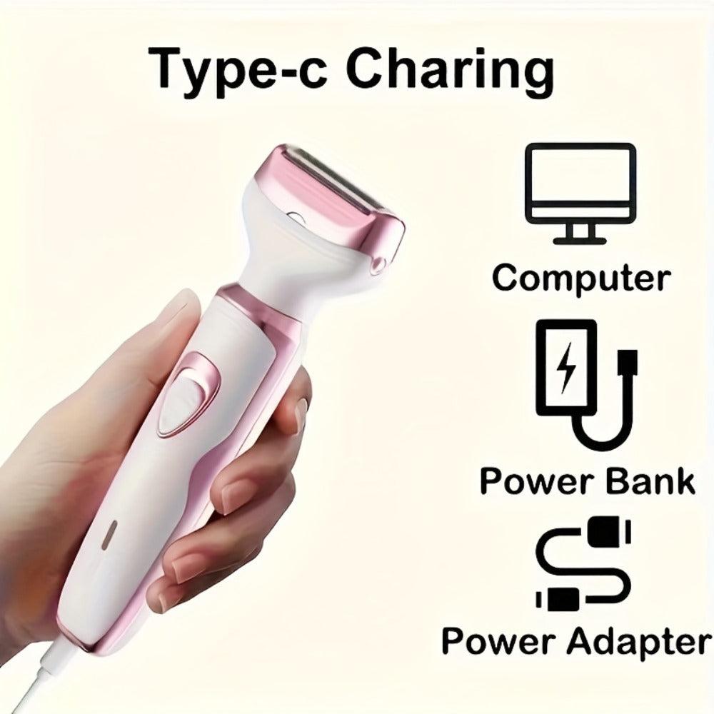 Rechargeable Facial Hair Remover Set for Women with Pink and Purple Multi Tool Options for Grooming — image 13