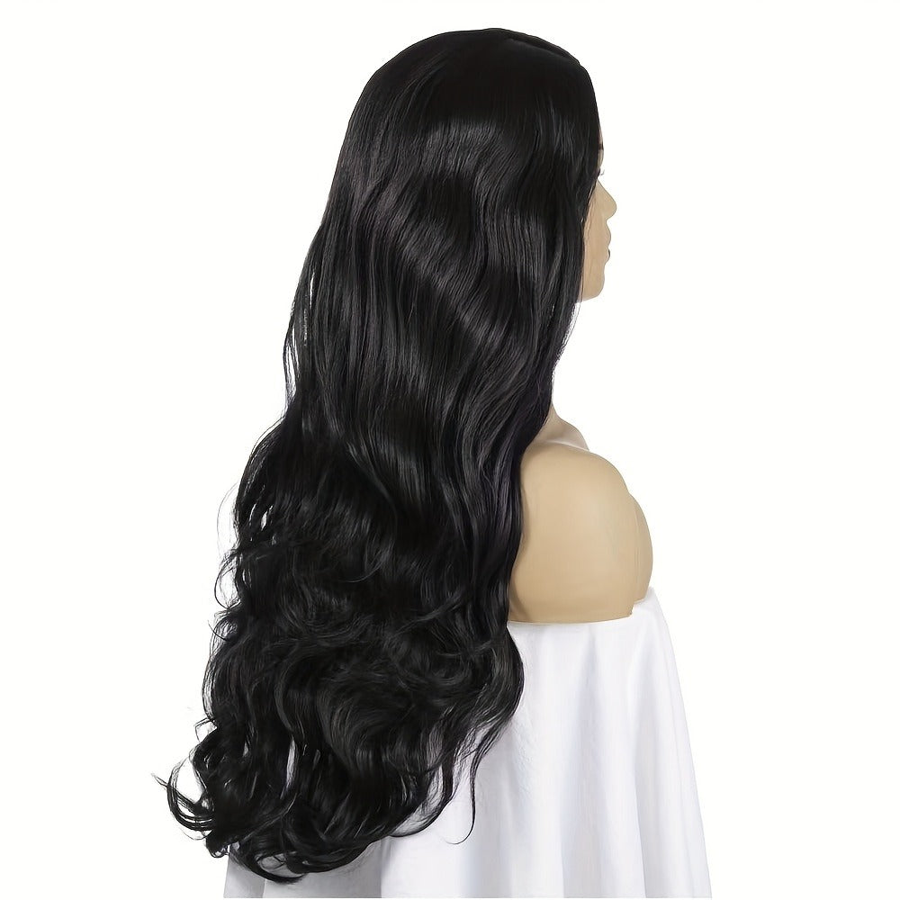 Synthetic Wig 28-Inch Big-Wave Curly Headband Style in Dark Brown or Black for Parties and Weddings — image 8