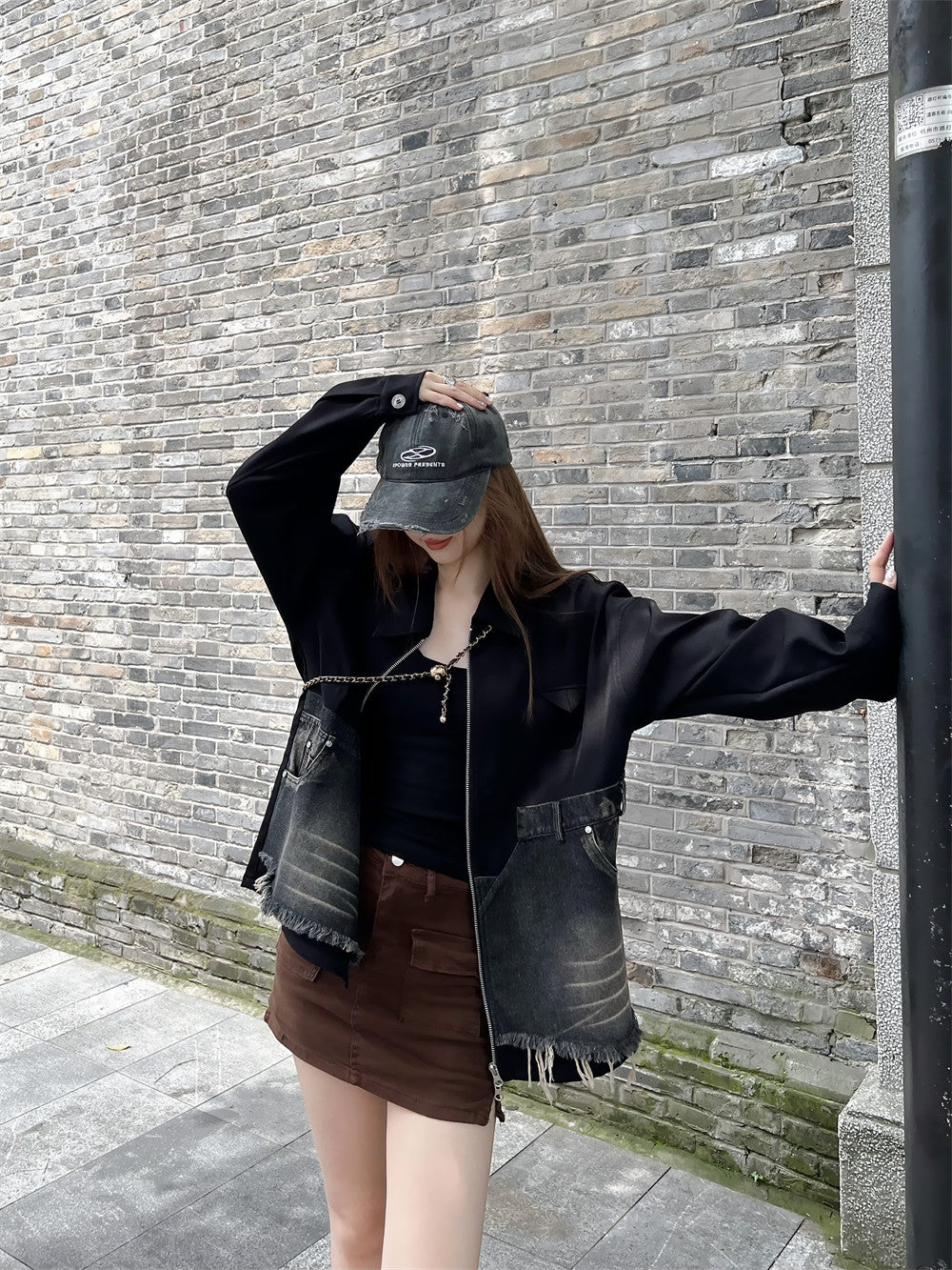 Design Burr Stitching Denim Jacket Coat Women
