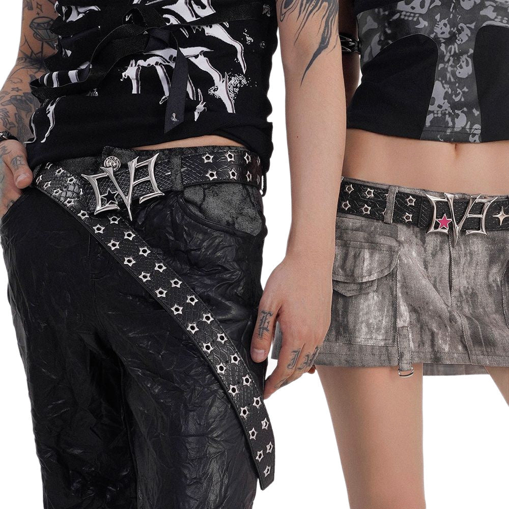 Mens Rivet Retro Stylish Leather Belt