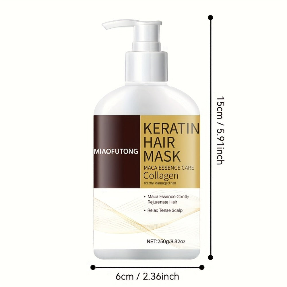250g Keratin and Collagen Hair Mask in Pump Bottle with Argan, Castor and Rosemary Oils Named on Label — image 5