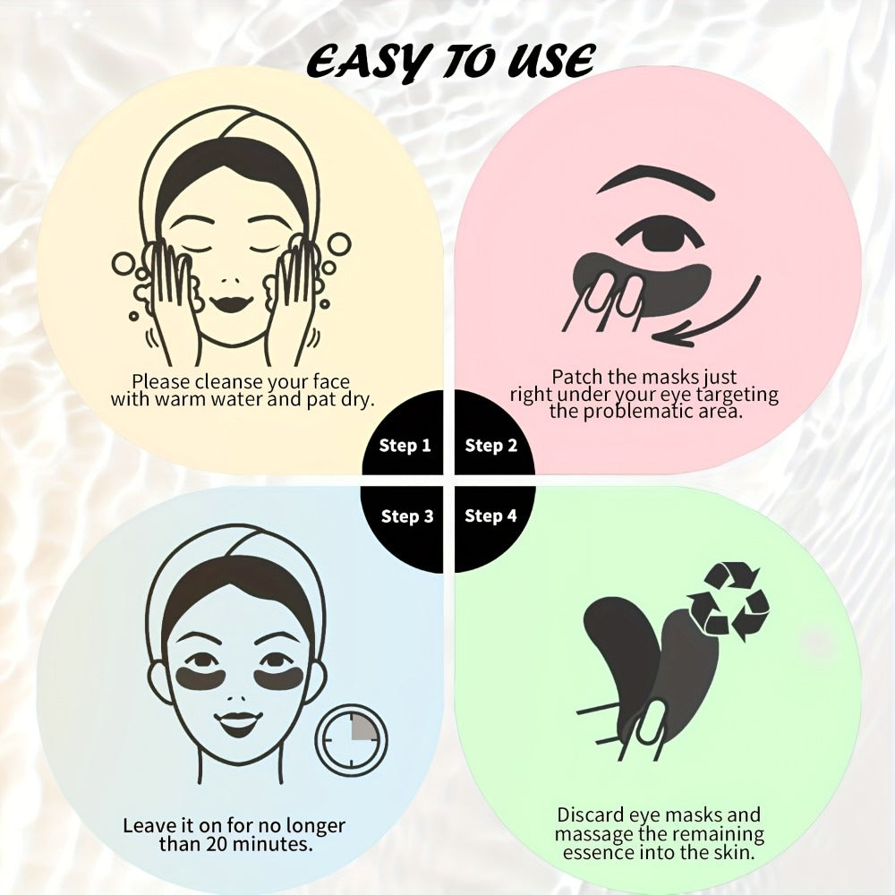 Eye Patches, Caffeine Under 25 Pairs Collagen Gold Eye Mask Reduces Dark Circles Puffiness Eye Bags Fine Lines Anti-Wrinkle H