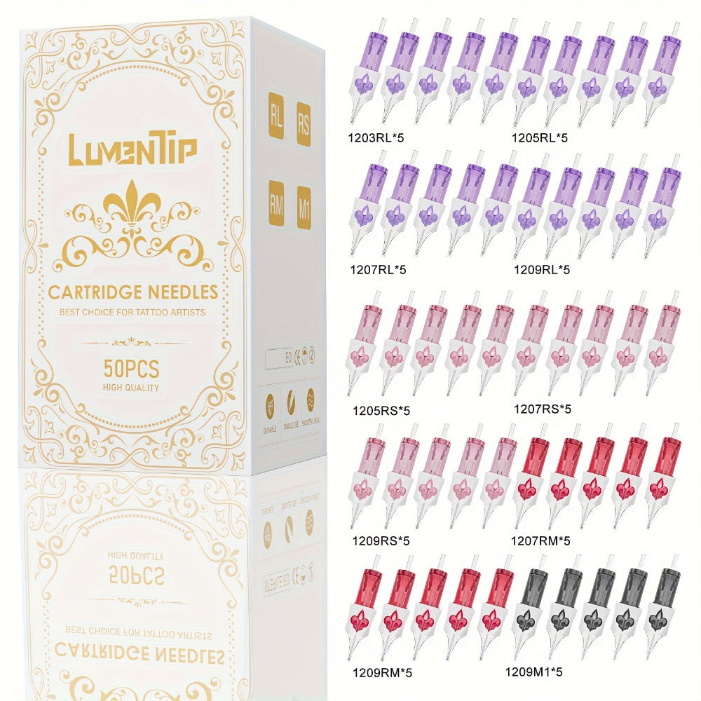 Tattoo Cartridge Needles with LumenTip Label, 20 or 50-Piece #12 RL RS RM M1 Cartridge Pack Choices — image 3