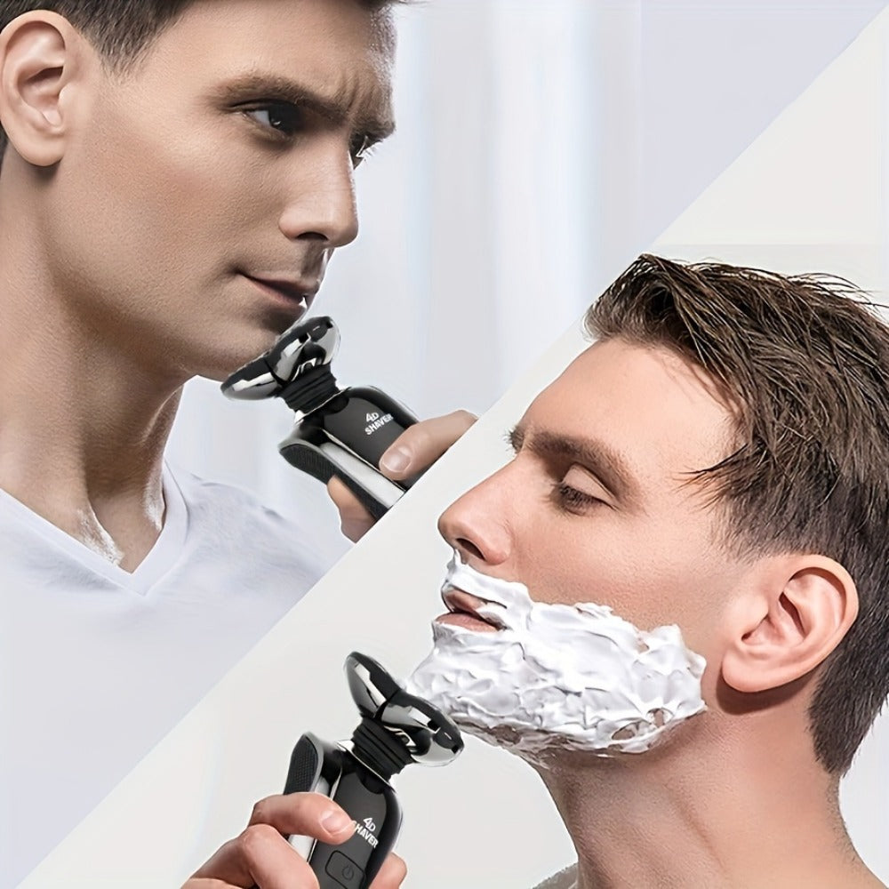 5-in-1 Rechargeable 3-Head Rotary Electric Razor with Detail Trimmer, Nose Trimmer and Cleaning Brush — image 6