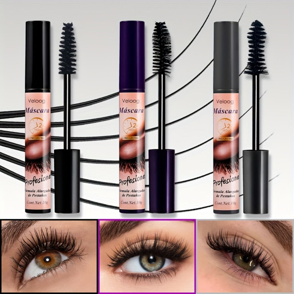 Waterproof Mascara Set 3 Piece, Lengthening Volumizing Curling Lash Mascara with Sea Urchin Spiral Conical Brush Heads — imag