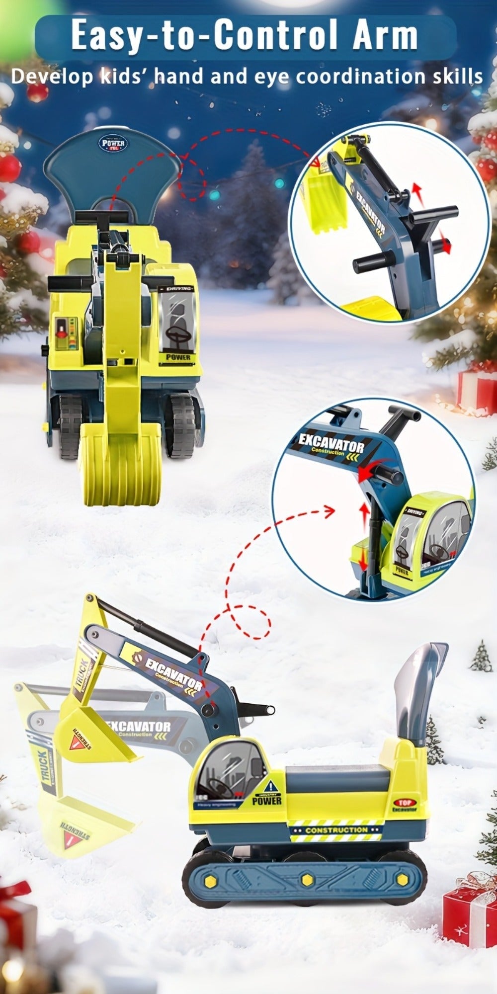Kids Ride-On Construction Truck Large Manual-Powered Engineering Vehicle with the Listed Color, Size or Set Options for Every
