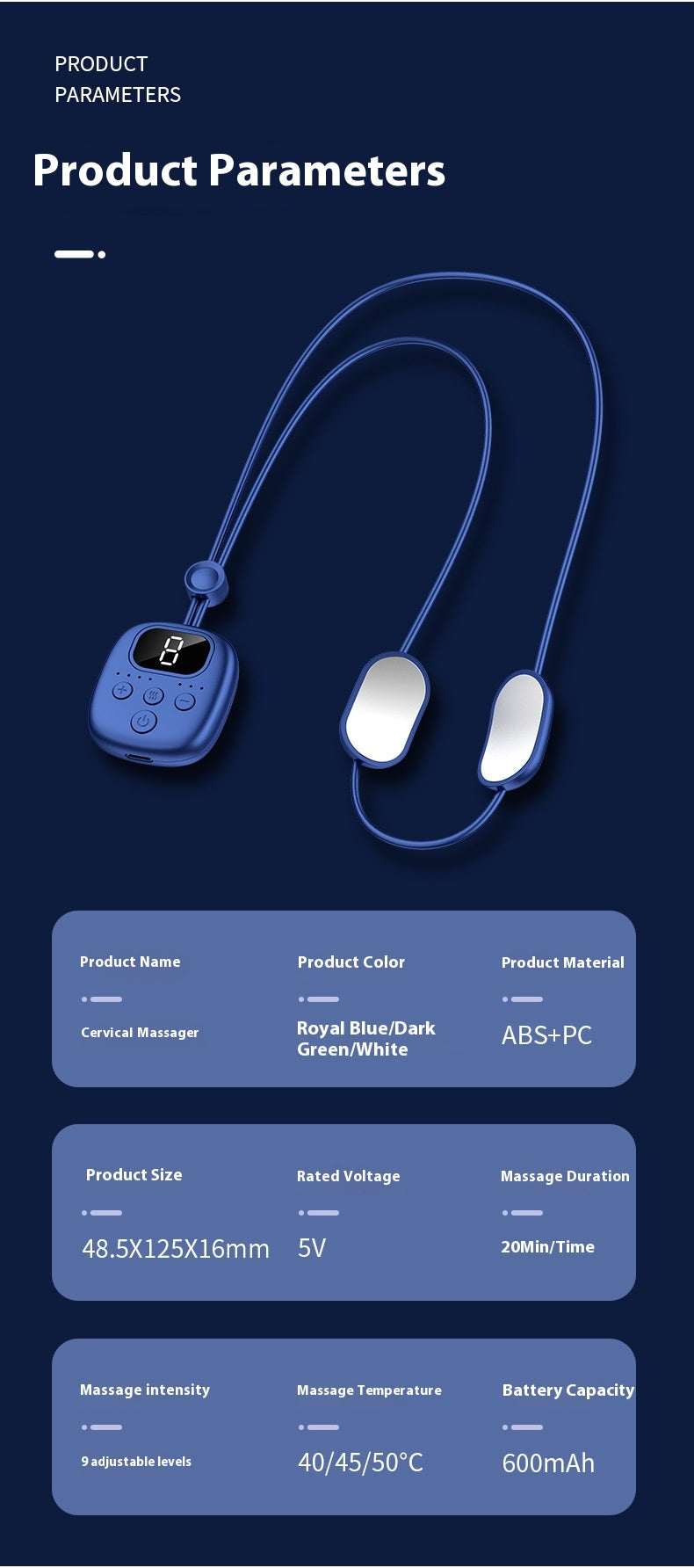 Pendant Neck Mini Neck Double Pulse Massager
