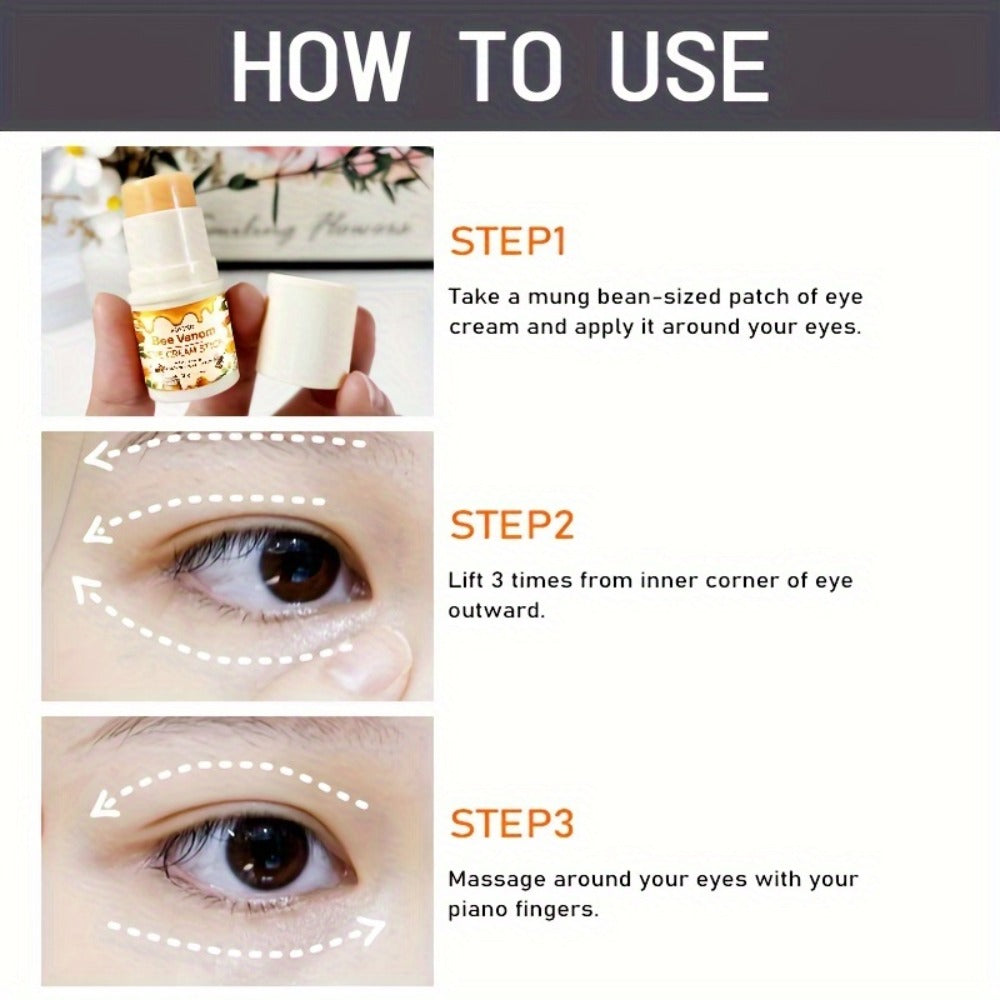 ROZINO Bee Venom and Honey Eye Cream Stick, 3.8g in a Compact White Twist-Up Cosmetic Tube — image 6