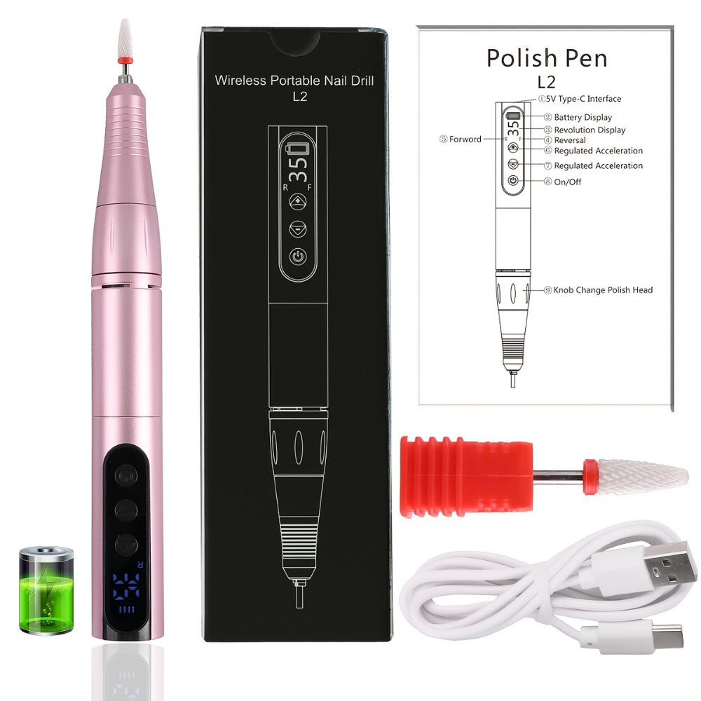 Electric Nail Drill 35000 RPM USB Rechargeable Pen with Digital Display and Three Color Options — image 7