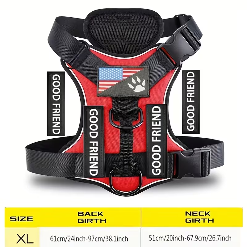 Five-Patch Dog Vest Harness in Black, Red, Rose Red, Grey or Green with XS-to-XL Sizes Pictured — image 51