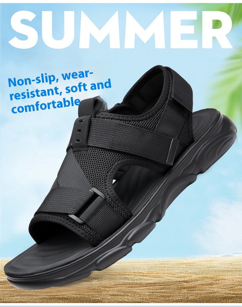 Men's Soft Bottom Non-slip All-matching Outer Wear Roman Beach Shoes