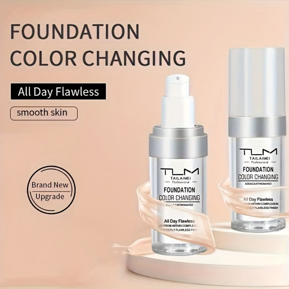 Color-Change Label Liquid Foundation Three-Bottle Set with Pump Tops and One 3pcs Checkout Option — image 2