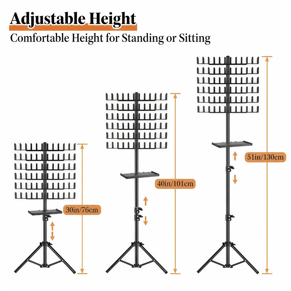 Braiding Hair Rack 144 Pegs Height Adjustable 2-Side Hair Extension Holder Stand with Tray – Foldable Portable Professional B