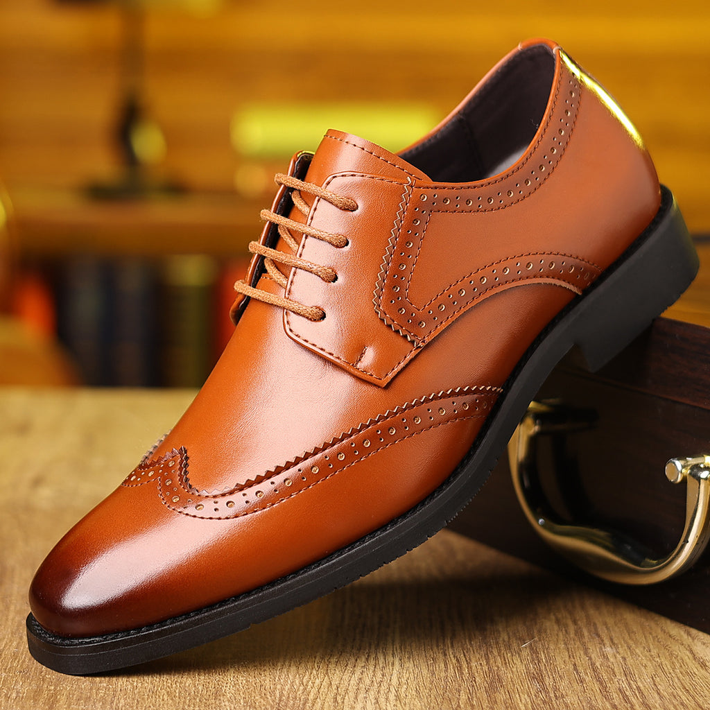 Men's Leather Formal Shoes - Soft Sole Casual Business Dress Shoes