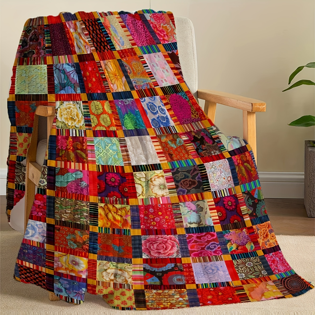 Fleece Throw Blanket Geometric Space Lodge Pattern – Ultra Soft Flannel Cozy Bed Sofa Blanket 60x80 Inches — image 5