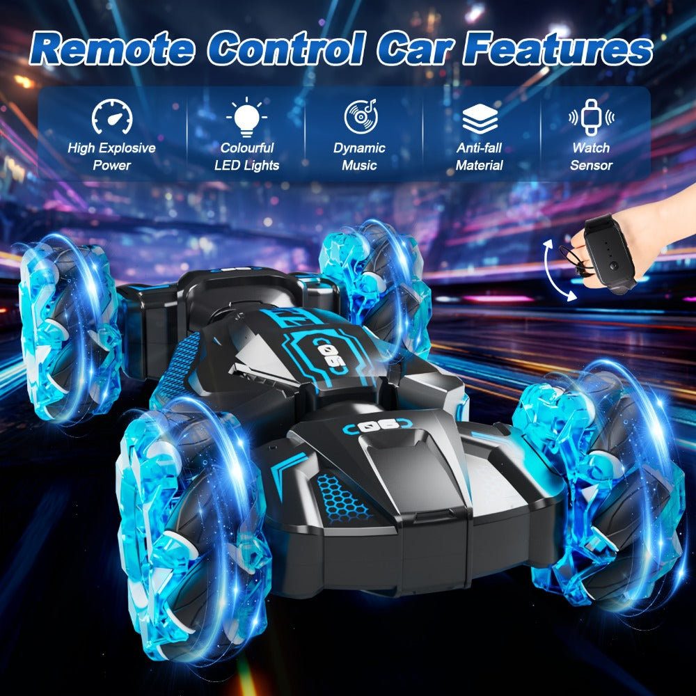 Remote Control Car Stunt Racer with Dual Remotes and LED Lights — image 4