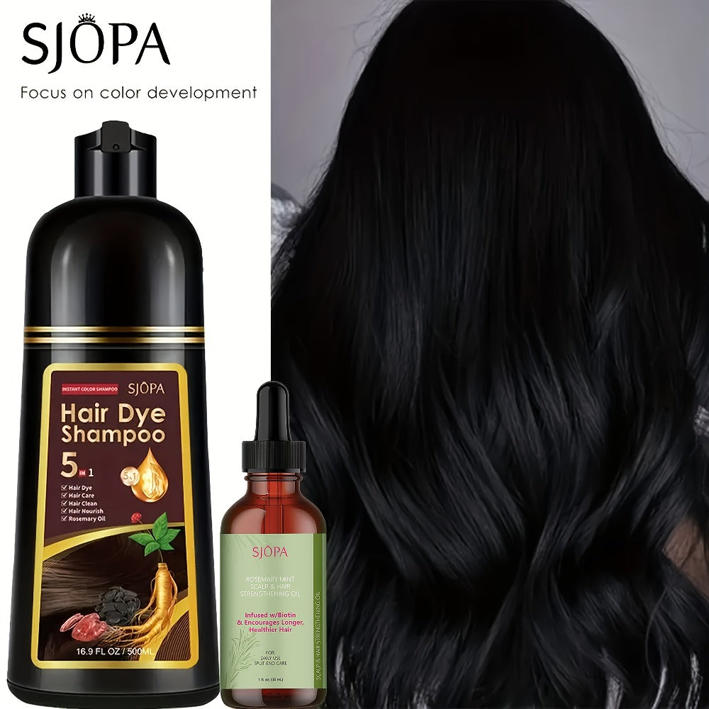 Hair Color Shampoo, SJOPA 5-in-1 16.9oz Bottle-and-Dropper Presentation with 12 Color Options — image 3