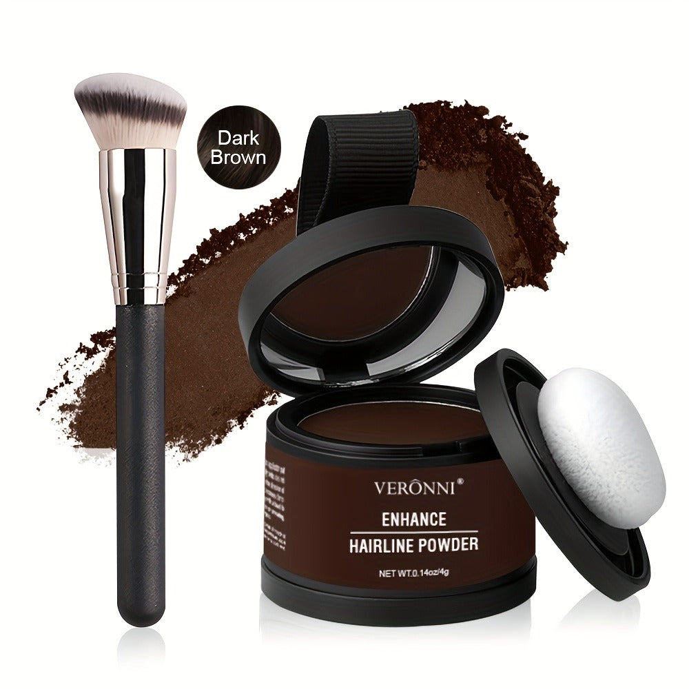 Hairline Shadow Powder Kit with Brush – Waterproof Hairline Concealer & Hair Root Touch Up Powder | Instant Fuller-Looking Ha