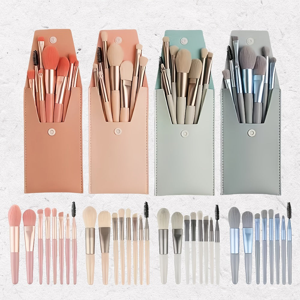 Makeup Brush Set 16pcs Complete Face Brush Kit – Blush Powder Eyeshadow Contour Brow & Lip Brushes, Soft Blendable Fragrance-