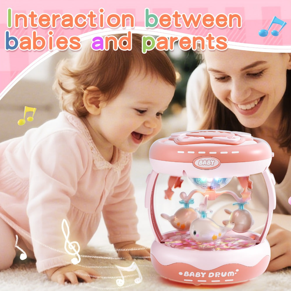 Baby Rotating Projector Music Toy 3 Months+, Interactive Animal Sounds & Lights, Multi-Functional Sensory Learning Toy for In
