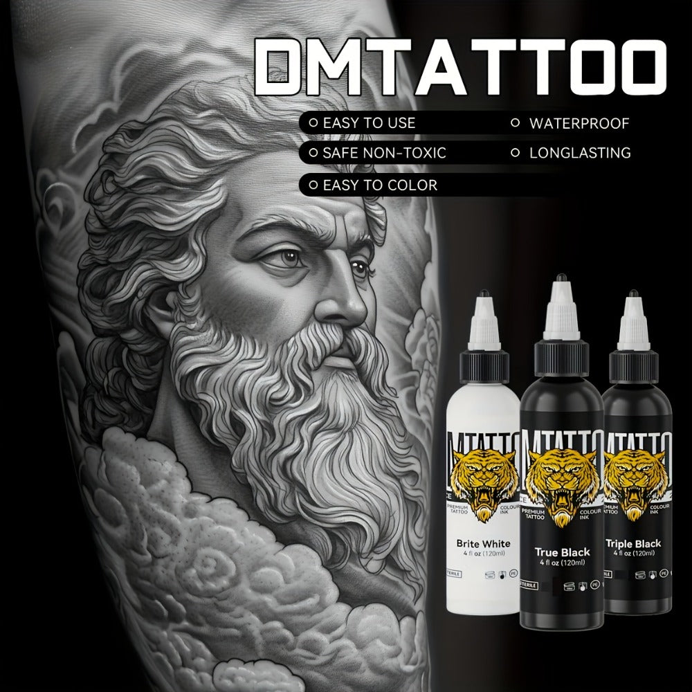 Tattoo Ink DMTATTOO Advanced 4.06oz 120ml Single-Bottle Options in Seven Solid Colors with Item-Specific Color, Capacity and 