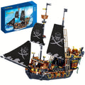 1282-Piece Pirate Ship Building Block Model with Black Sails, MY051 Checkout Code and Pictured 30.48 cm Length — image 10