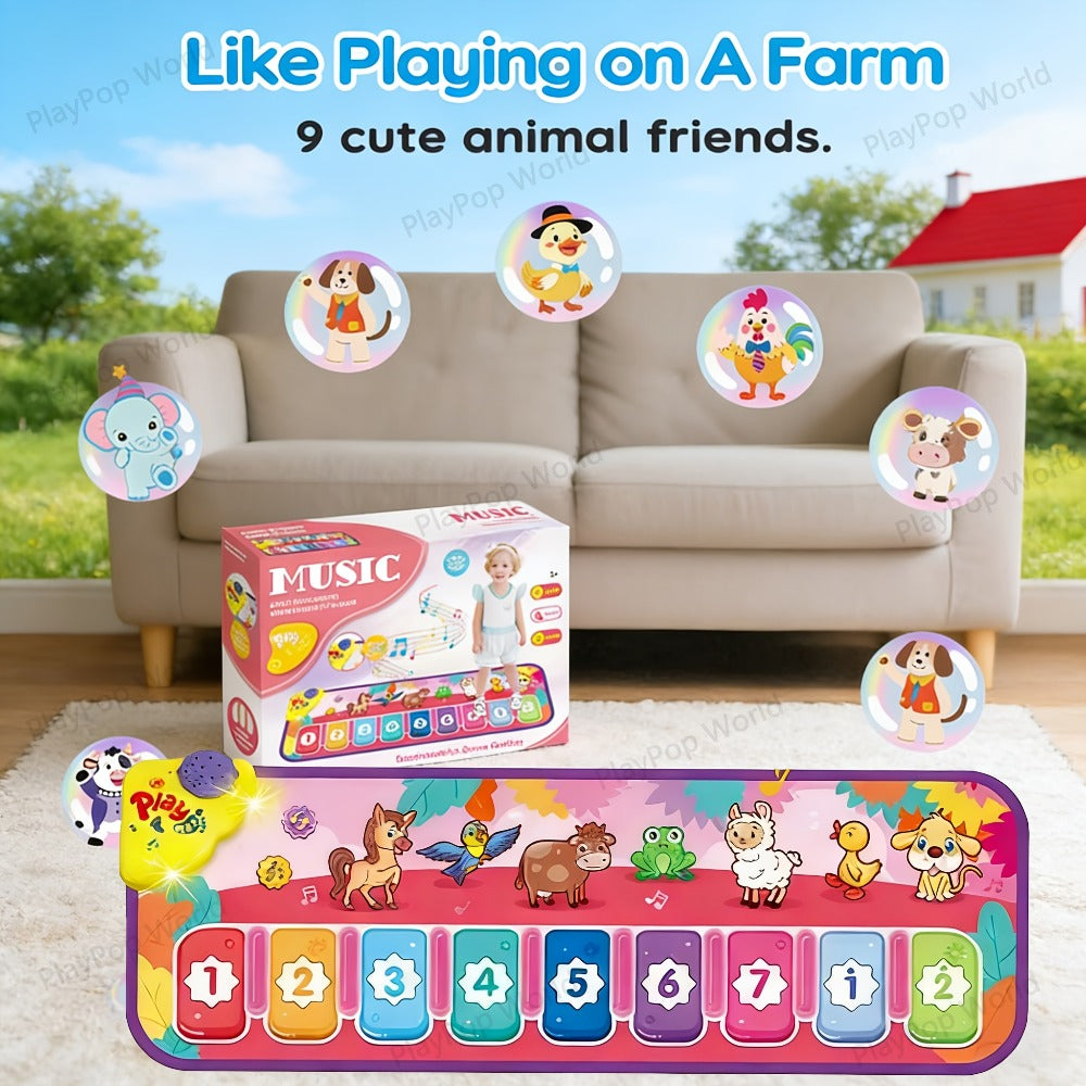 Kids Piano Mat Farm Animal, Musical Play Mat for Babies & Toddlers, Sensory Dance Keyboard Touch Blanket — image 7