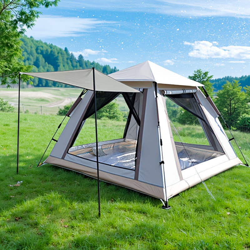 Camping Tent 4-6 Person Automatic White Shelter with Four-Sided Ventilation and Zipper Entry — image 4