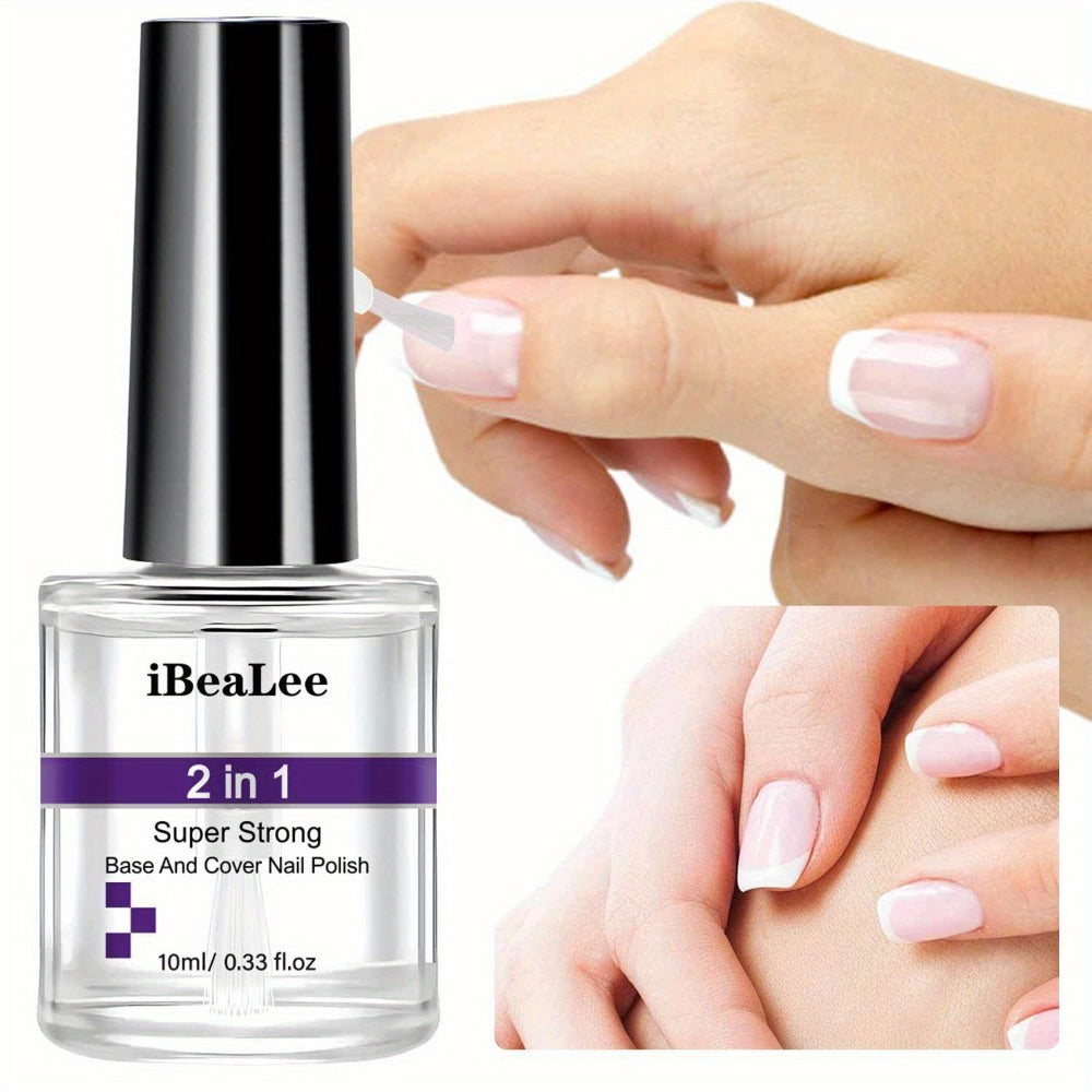 Base and Top Coat 2 in 1 Nail Polish 10ml with a Clear High Shine Finish for Home Manicures — image 9