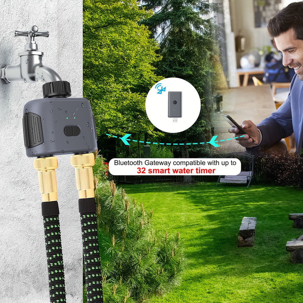 WiFi Sprinkler Timer Smart 2-Zone Irrigation System with App & Alexa Voice Control, for Garden, Lawn and Yard Watering — imag