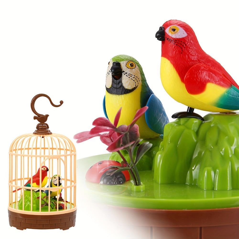 Mini Voice-Activated Birdcage Toy, Chirping & Wing-Fluttering Parrot, Interactive Sound-Responsive Animal Toy — image 6