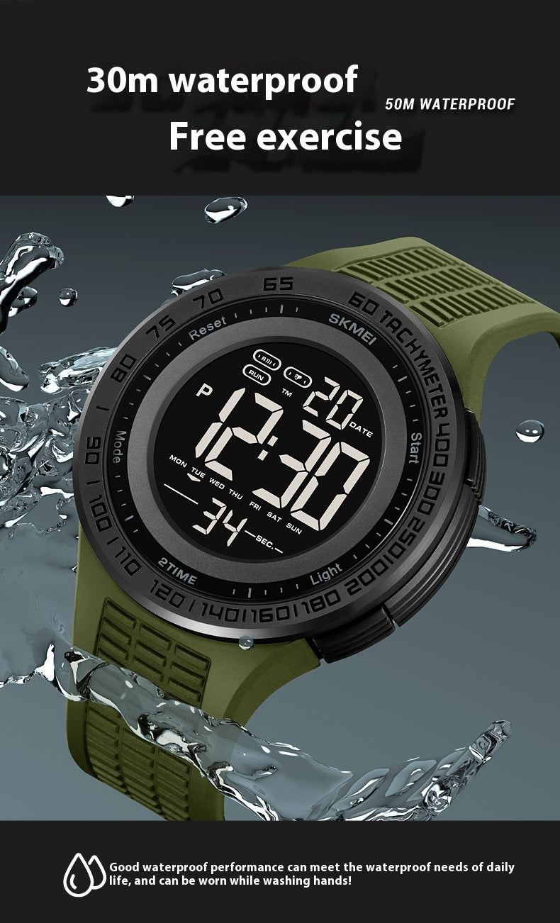 Men's Stylish And Versatile Electronic Watch Luminous Waterproof