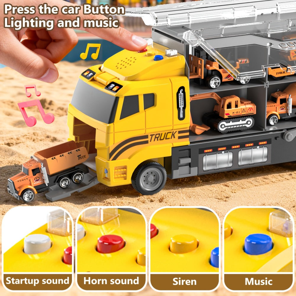 13-in-1 Construction Truck Vehicle Toy Set with Die-Cast Metal Cars & Play Mat with the Listed Color, Size or Set Options for