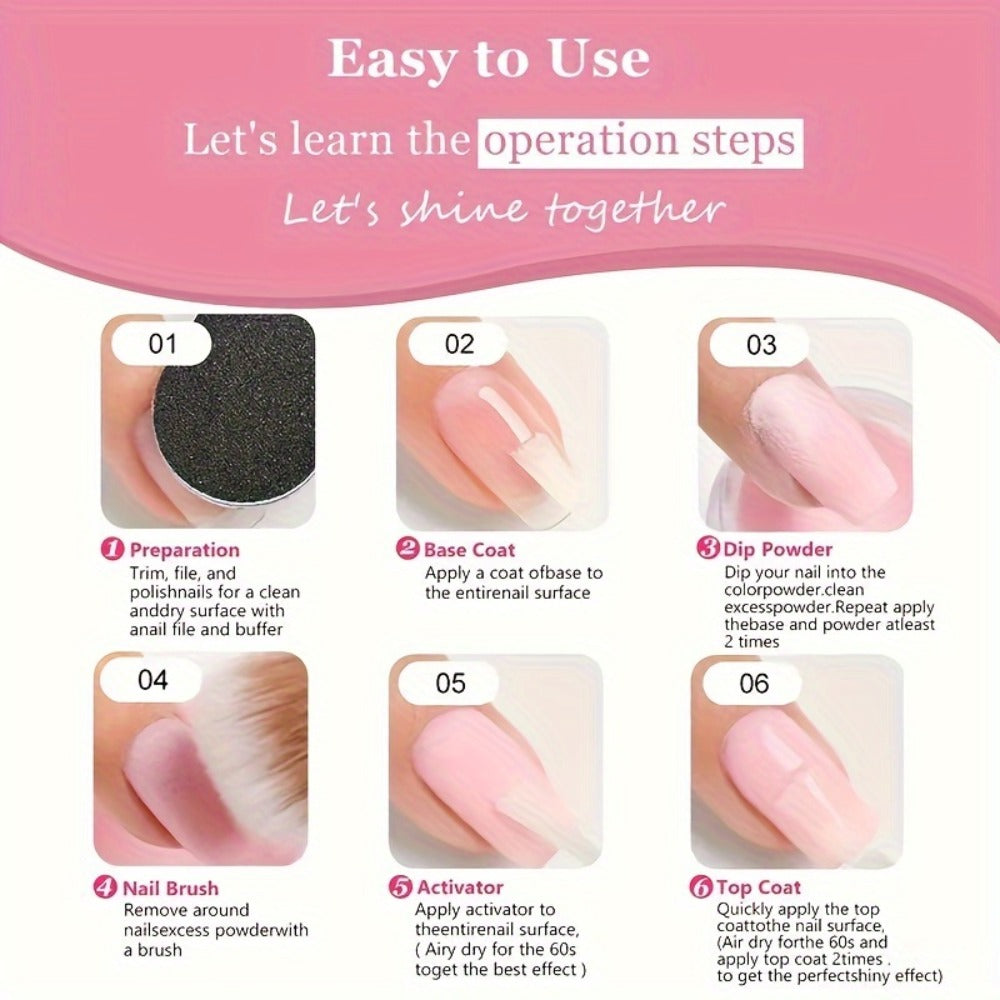 Sparkling Glitter Dip Powder Nail Set 33Pcs with Activator & Primer, 20 Colors No Lamp Needed for French — image 9