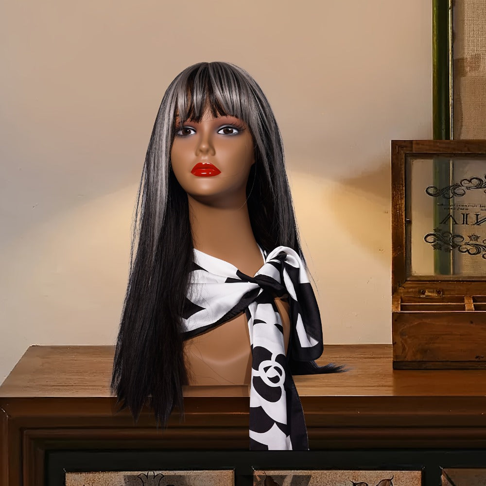 Female Wig Display Mannequin Head 4 Pcs Set Plastic – Hat Necklace Holder Salon Training Practice Retail Store Showcase Hairs