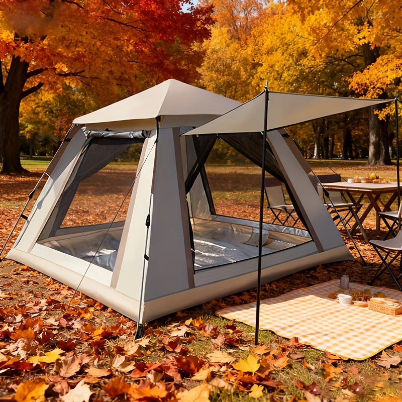 Camping Tent 4-6 Person Automatic White Shelter with Four-Sided Ventilation and Zipper Entry — image 6