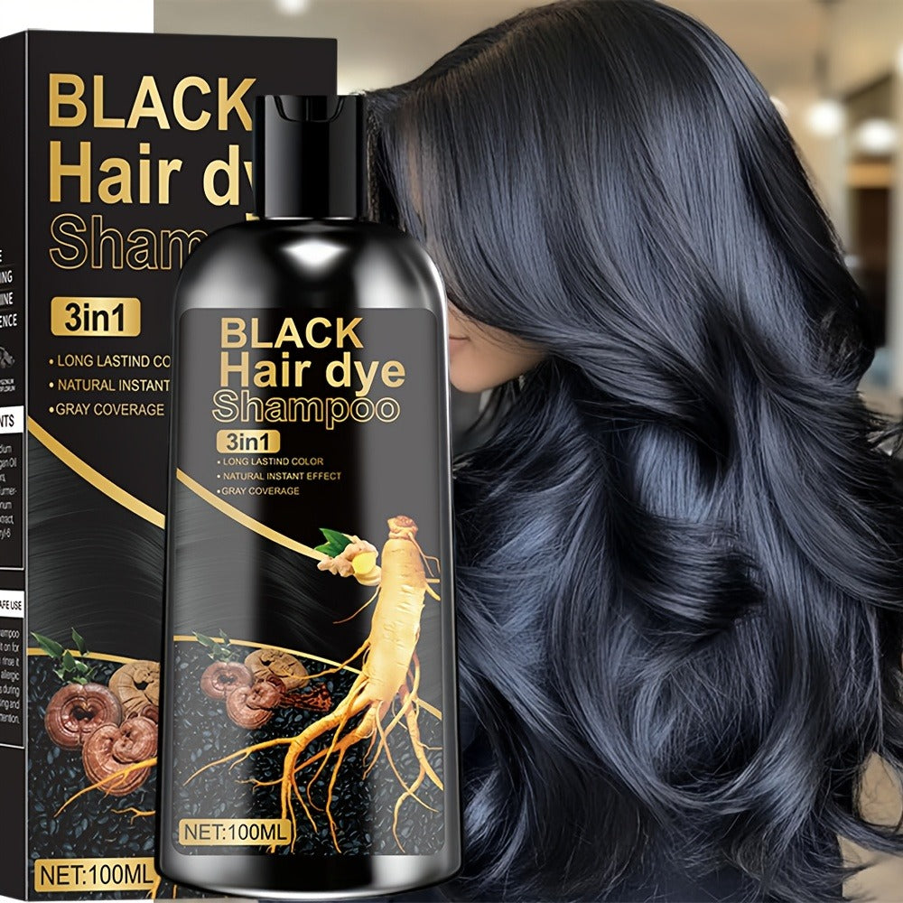 Plant Extract Hair Coloring Shampoo 100ml 3.38oz, Deep Scalp-Safe Gray & White Hair Coverage, Botanical Color — image 2