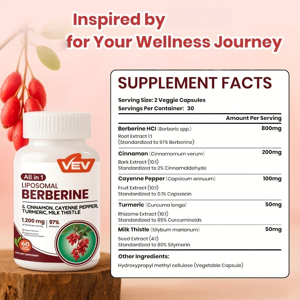 Berberine Supplement with Ceylon Cinnamon, Beet Root & Turmeric, Blood Sugar Support, Metabolic Health — image 2