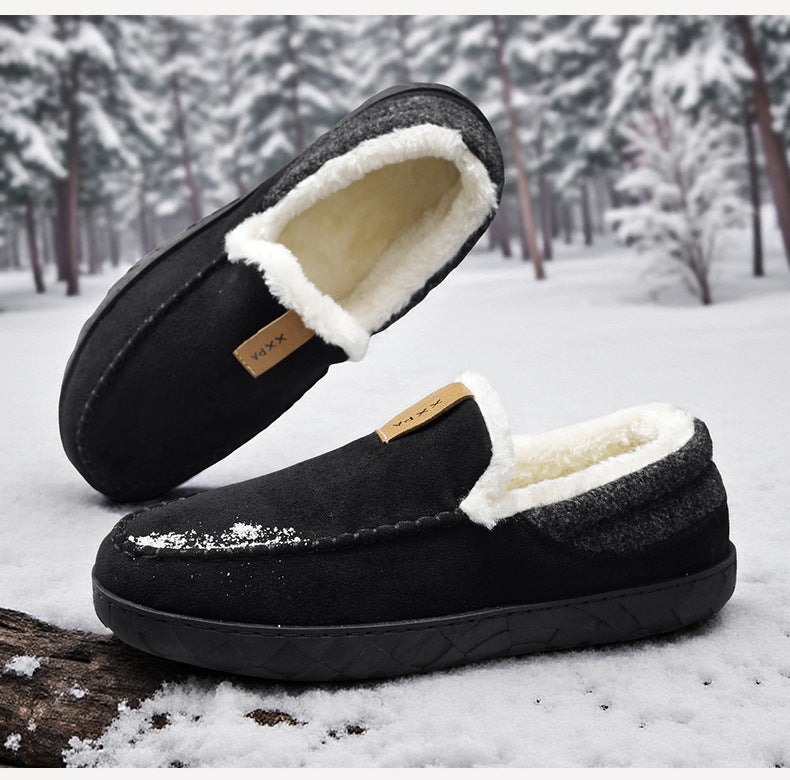 New Mens Slip-on Snow Boots With Fleece Lining For Extra Warmth In Winter