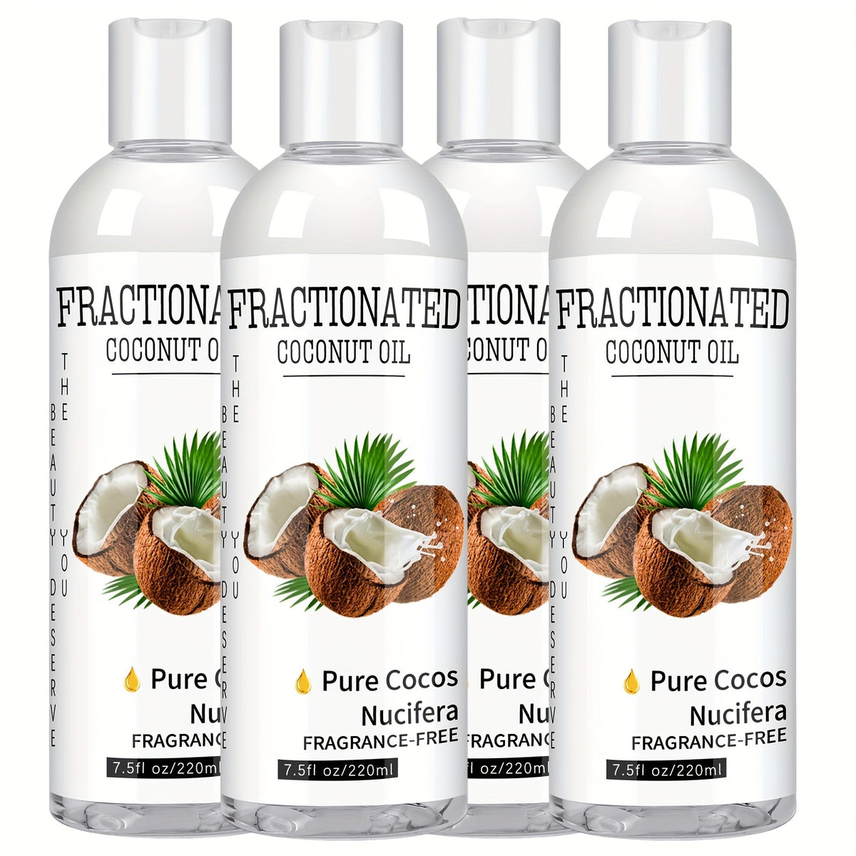 Fractionated Coconut Oil 4-Pack 7.5 fl oz Each, Pure Vegan Carrier Oil for Skin & Hair, Lightweight — image 12