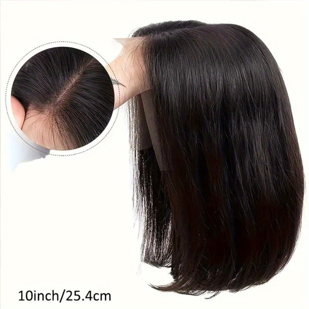 Straight Bob Human-Hair 4x4 Lace Closure Wig in Black with 8, 12, 14 or 16-Inch Length Options — image 10