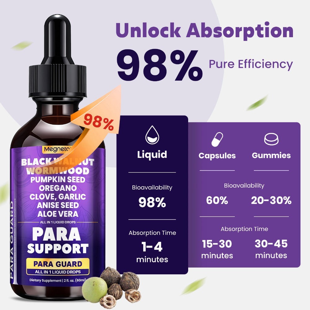 Herbal Supplements with Megneta Label, Black Walnut Clove Garlic Turmeric Pumpkin Seed Oregano Drops — image 7