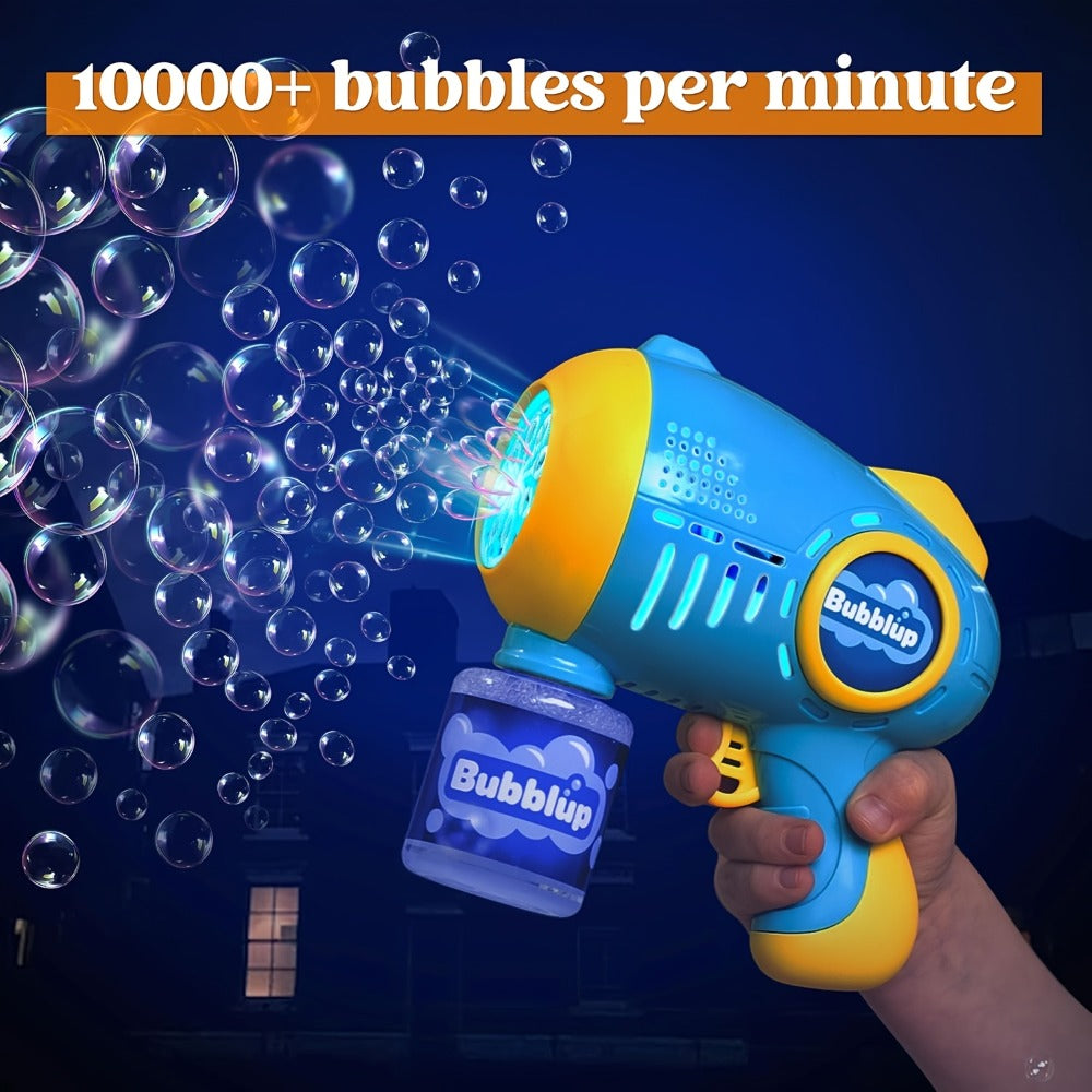 LED Light Up Bubble Gun 2 Pack with 4 Bottles Solution, 10-Hole Bubble Shooter 10000+ Bubbles Per Minute for Kids Adults — im